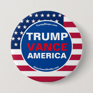 BÓTON REDONDO 7.62CM TRUMP VANCE AMÉRICA