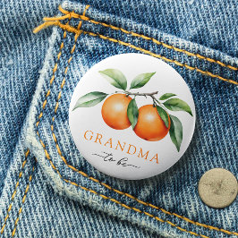 Bóton Redondo 7.62cm Twins Laranja Chá de fraldas Vovó a Ser Botão