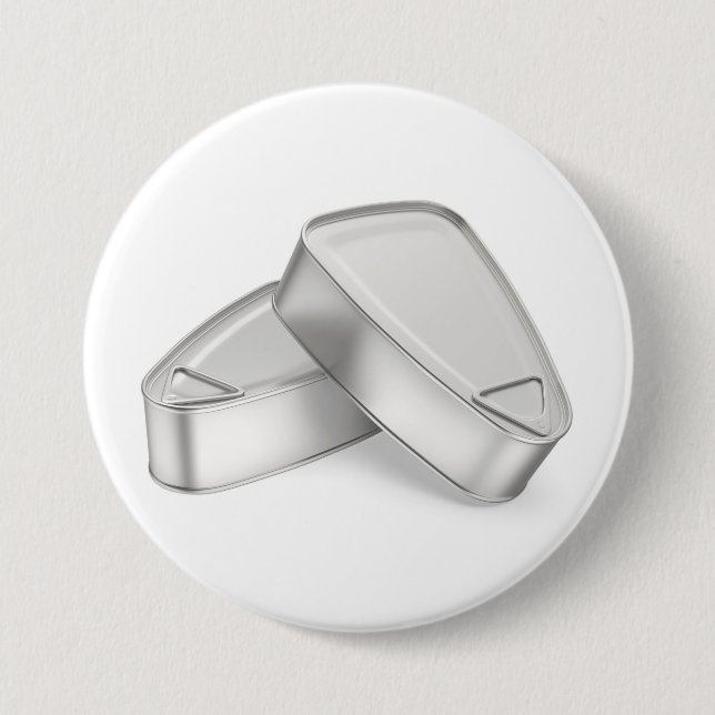 Bóton Redondo 7.62cm Two tin cans with ham, fish, or other food (Frente)