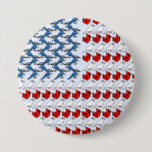 Bóton Redondo 7.62cm U.S. Bandeira dos pássaros
