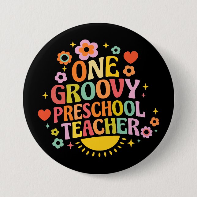 Bóton Redondo 7.62cm Uma professora de pré-escola muito descolada (Frente)