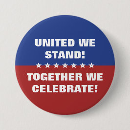 Bóton Redondo 7.62cm Unidos, juntos celebramos a bandeira americana