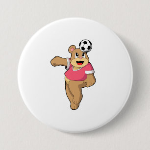 Bóton Redondo 7.62cm Urso como jogador de futebol com Soccer.PNG