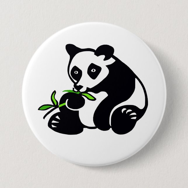 Bóton Redondo 7.62cm Urso Kawaii PANDA - Conservação - Ecologia - Natur (Frente)