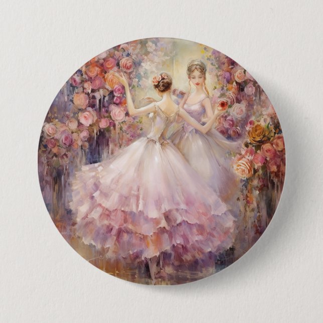 Bóton Redondo 7.62cm Valsa das Flores Ballet O Quebra-Nozes (Frente)