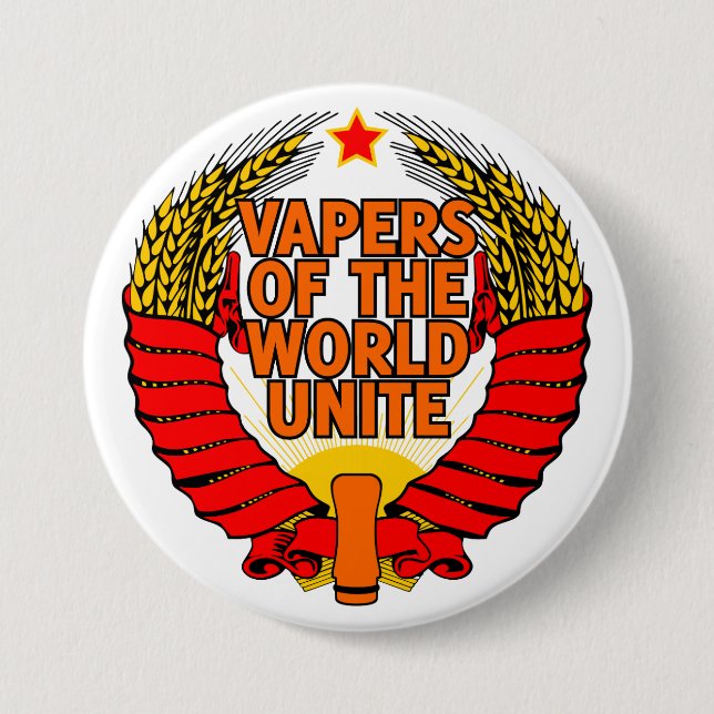 Bóton Redondo 7.62cm Vapers do mundo une-se (Frente)