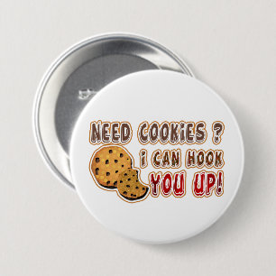 Bóton Redondo 7.62cm vendedora de bolachas fofo