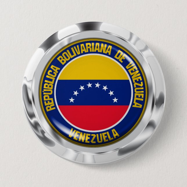 Bóton Redondo 7.62cm Venezuela Round Emblem (Frente)