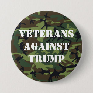Bóton Redondo 7.62cm Veteranos Contra Botão de Trump