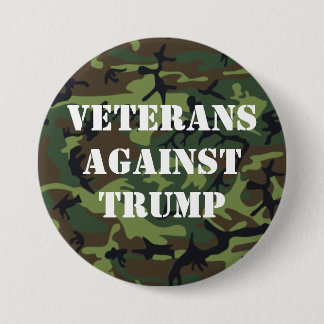 Bóton Redondo 7.62cm Veteranos Contra Botão de Trump