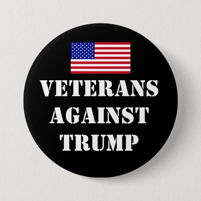 Bóton Redondo 7.62cm Veterans Against Trump Button (Frente)