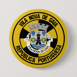 Bóton Redondo 7.62cm Vila Nova de Gaia Round Emblem