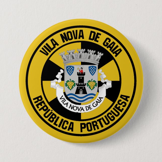 Bóton Redondo 7.62cm Vila Nova de Gaia Round Emblem (Frente)