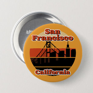 Bóton Redondo 7.62cm Vintage San Francisco California
