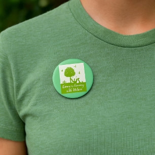 Bóton Redondo 7.62cm Vivendo Na Harmonia Na Natureza