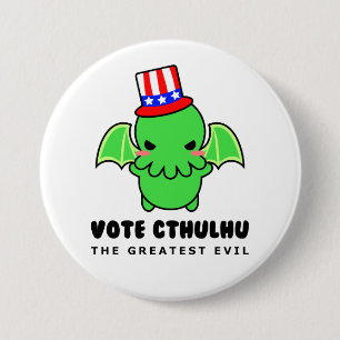 Bóton Redondo 7.62cm Voto Cthulhu para o presidente Botão