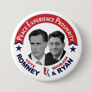 Bóton Redondo 7.62cm Voto republicano Romney & Ryan do voto