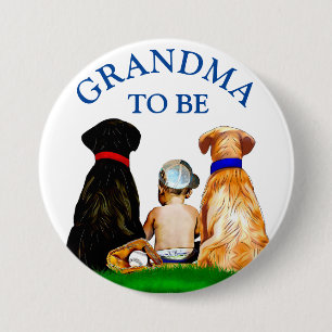 Bóton Redondo 7.62cm Vovó para ser o Chá de fraldas de Beisebol do Them