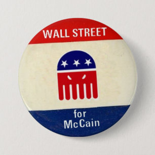Bóton Redondo 7.62cm Wall Street para o botão de McCain
