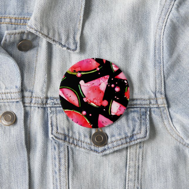 Bóton Redondo 7.62cm Watercolor Melancia 2 (In Situ)