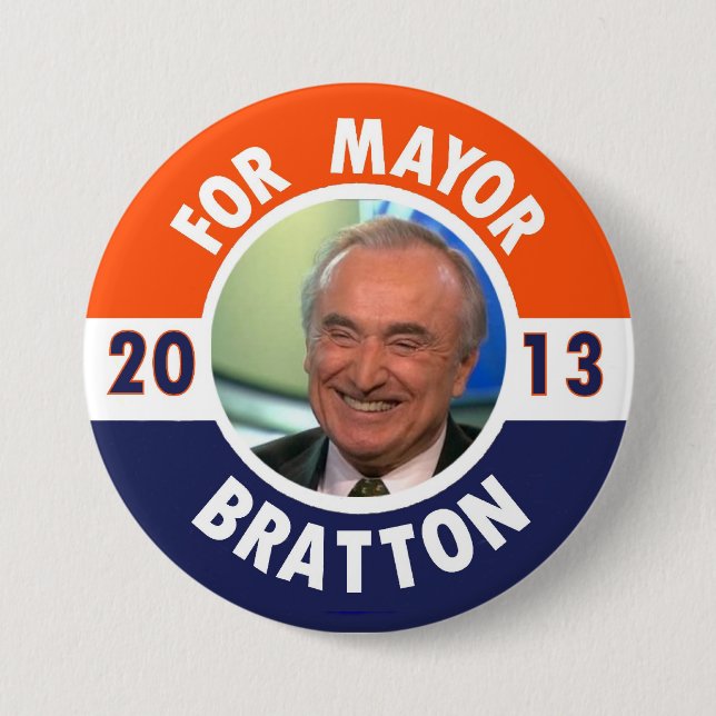 Bóton Redondo 7.62cm William Bratton para o Mayor de NYC em 2013 (Frente)