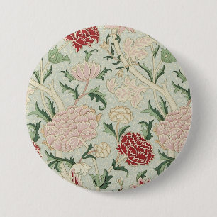 Bóton Redondo 7.62cm William Morris Cray Floral Pre-Raphaelite Vintage