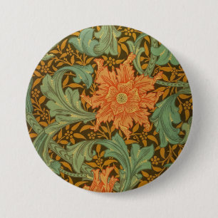 Bóton Redondo 7.62cm William Morris Solteiro Stem Pattern Art Nouveau