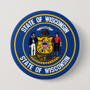 Bóton Redondo 7.62cm Wisconsin Round Emblem