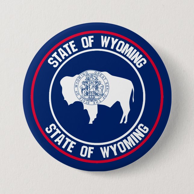 Bóton Redondo 7.62cm Wyoming Round Emblem (Frente)