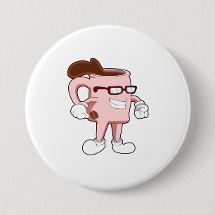 Bóton Redondo 7.62cm Xícara de café com café