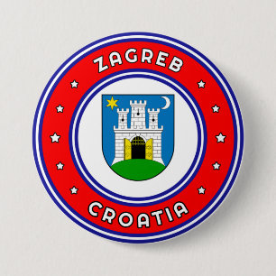 Bóton Redondo 7.62cm Zagreb Casaco de Armas Croácia