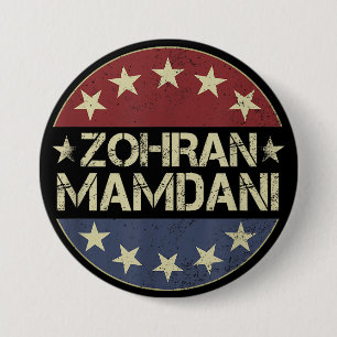 Bóton Redondo 7.62cm Zohran Mamdani Para Prefeito de NYC Merch Zohran M