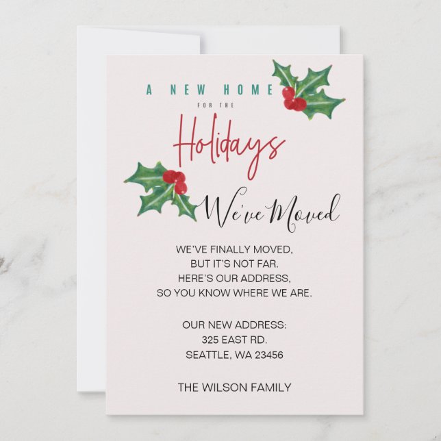 Boughs of Holly Nós Mudamos o anúncio de Férias (Frente)