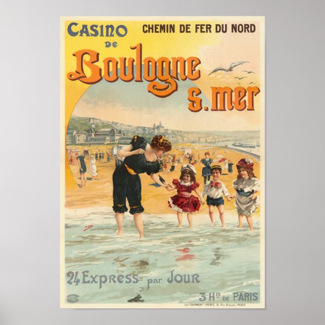 Boulogne sur mer France Poster vintage 1890 (Frente)