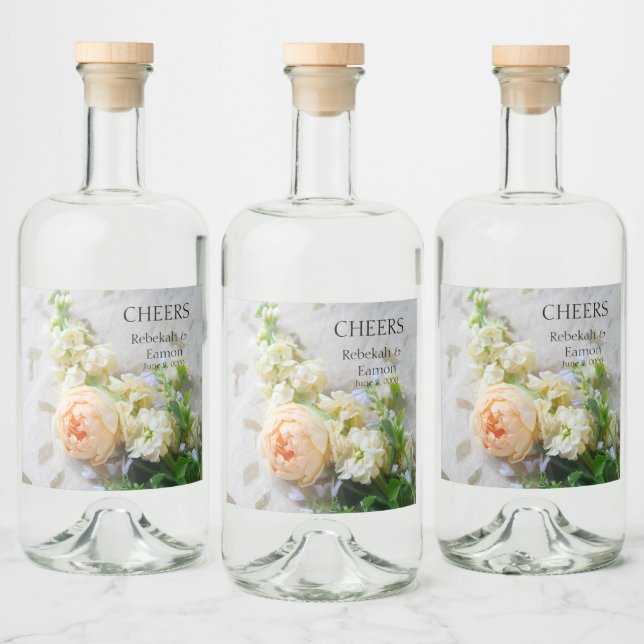 bouquet de rosa de cor pêssego (Garrafas)