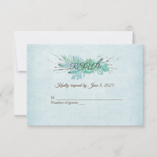 Bouquet floral turquesa aquarela RSVP