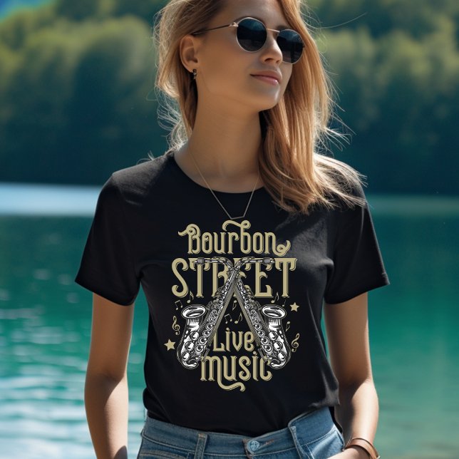 Bourbon Street Live Music T-Shirt (Criador carregado)