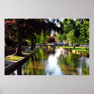 Bourton sobre o Water Cotswolds England Poster UK
