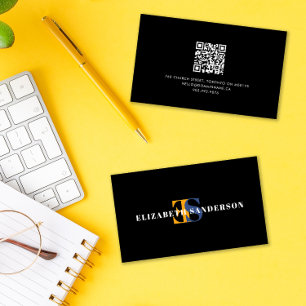 Boutique Retro Monograma Cartão de visita de Códig