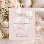 Bow pink ivory pearls girl Baby Shower invitation<br><div class="desc">Celebrate the upcoming arrival of a little one with this elegant powder pink baby shower invitation featuring a beautiful decorative bow with delicate pearl details. The soft powder pink background creates a warm, feminine, and timeless look that is perfect for a stylish baby shower celebration. The graceful bow design adds...</div>