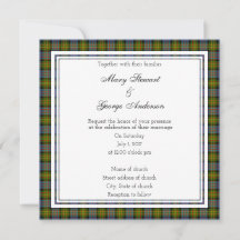 Bowie Scottish Wedding Square Convite