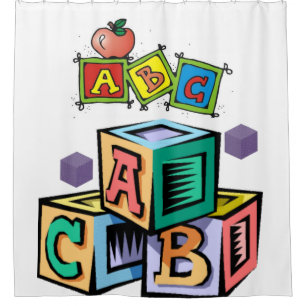 Box cortina de chuva branca para crianças da abc