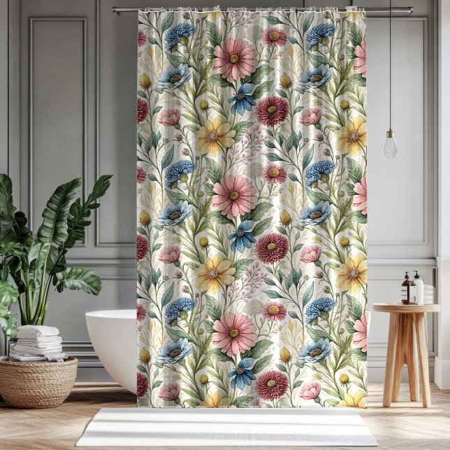 Box Cortina de Flores Silvestres Pastel Presente para  (Pastel Wildflower Curtain Gift for Parents’ Love)
