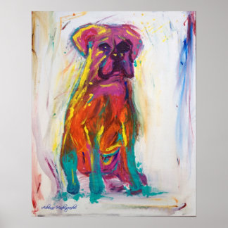 Boxer Dog Abstrato Poster