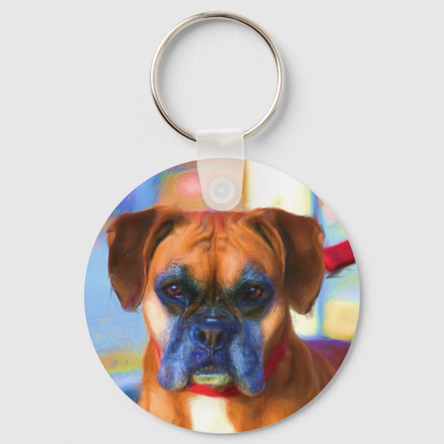 Boxer dog art chaveiro (Frente)