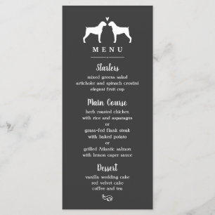 Boxer Dog Silhouettes Menu Janto Casamento