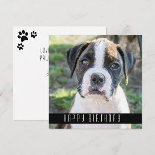 Boxer Happy Birthday quer cartão de aniversário