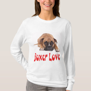 Boxer Puppy Dog "Boxer Love" Camiseta feminina