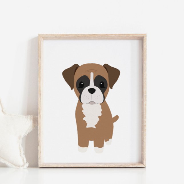 Boxer Puppy Nursery & Kids Decor Poster (Criador carregado)