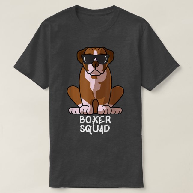 Boxer Squad Dog Mãe Pai Cachorro Sol T-Shirt (Frente do Design)